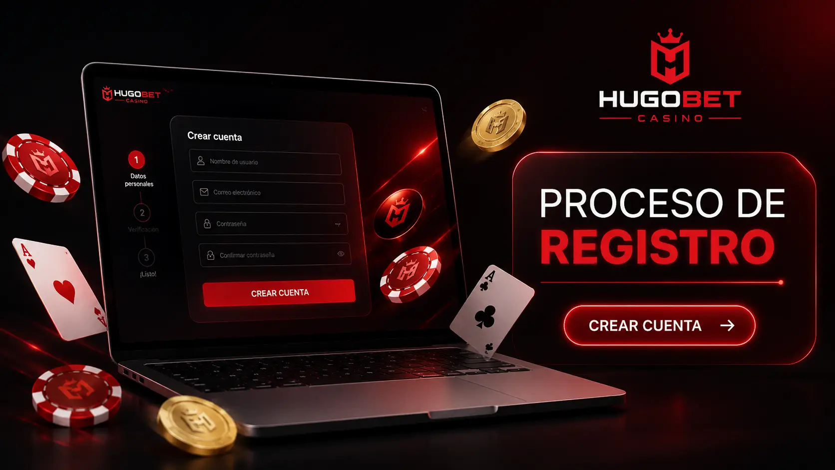 Proceso de registro en Hugobet Casino